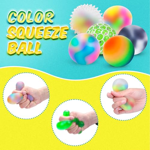 Image of 24 Pack Stress Balls, Squishy Balls, Squeeze Balls for Adults | Stress Relief Balls, Prize Box Stuffers, Party Favors