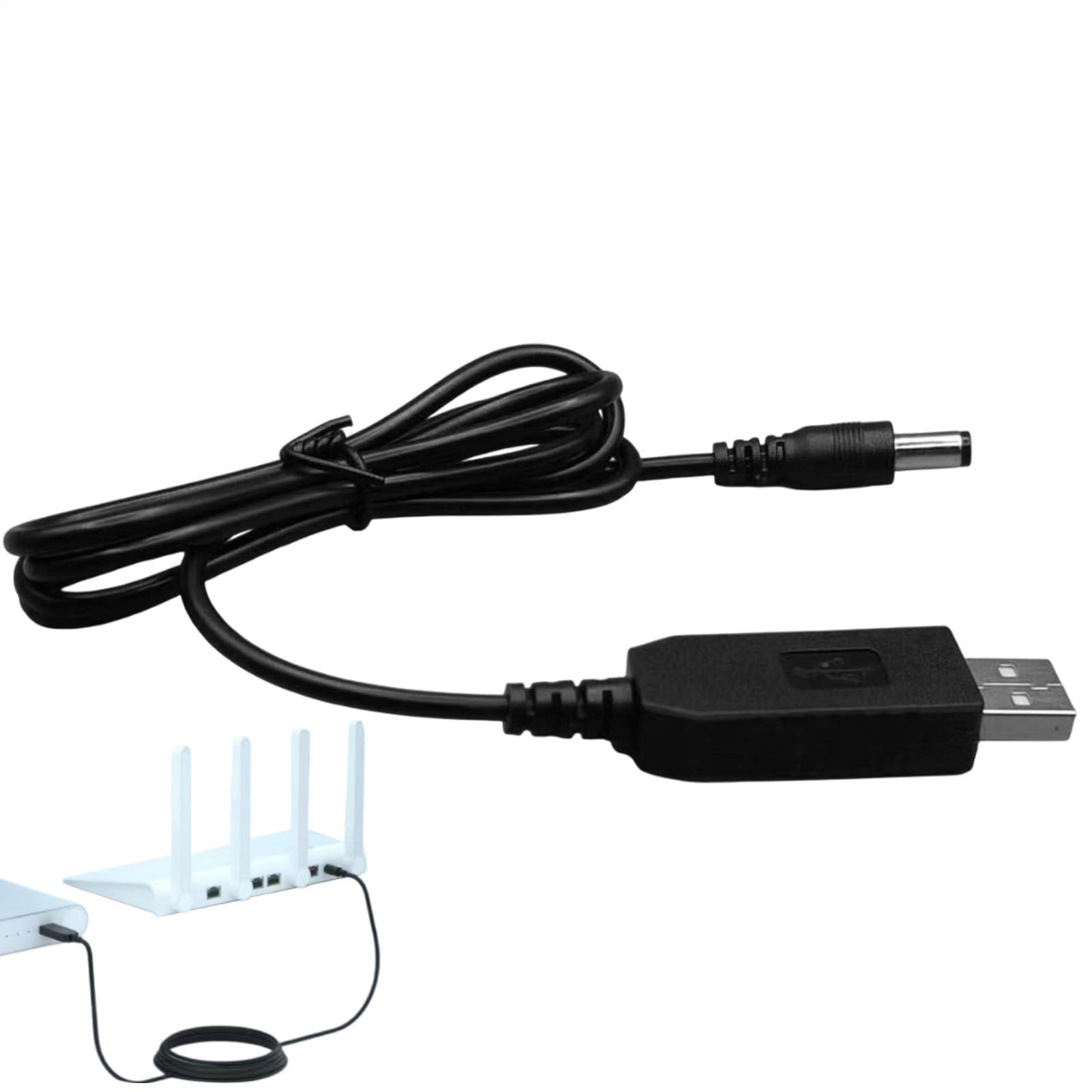Générique Adattatore USB a CC, cavo da 5 V a 9 V/12 V, tensione spinta corda, jack connettore, soluzione portatile per fan, tavolo lampada, pianoforte, elettronica, dispositivi domestici