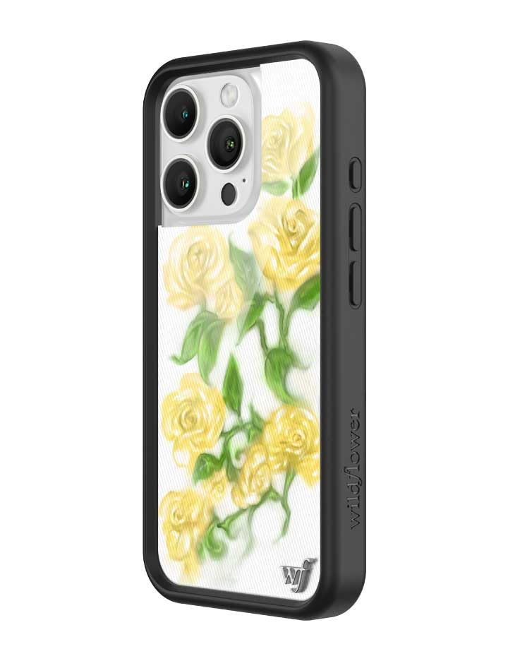 Image of Wildflower Cases - iPhone 16 Pro Compatible - Yellow Roses | Impact-Certified 6.5 ft Drop Protection Case, Raised Protective Bumper, Cute Aesthetic Design, Women-Owned Small Business