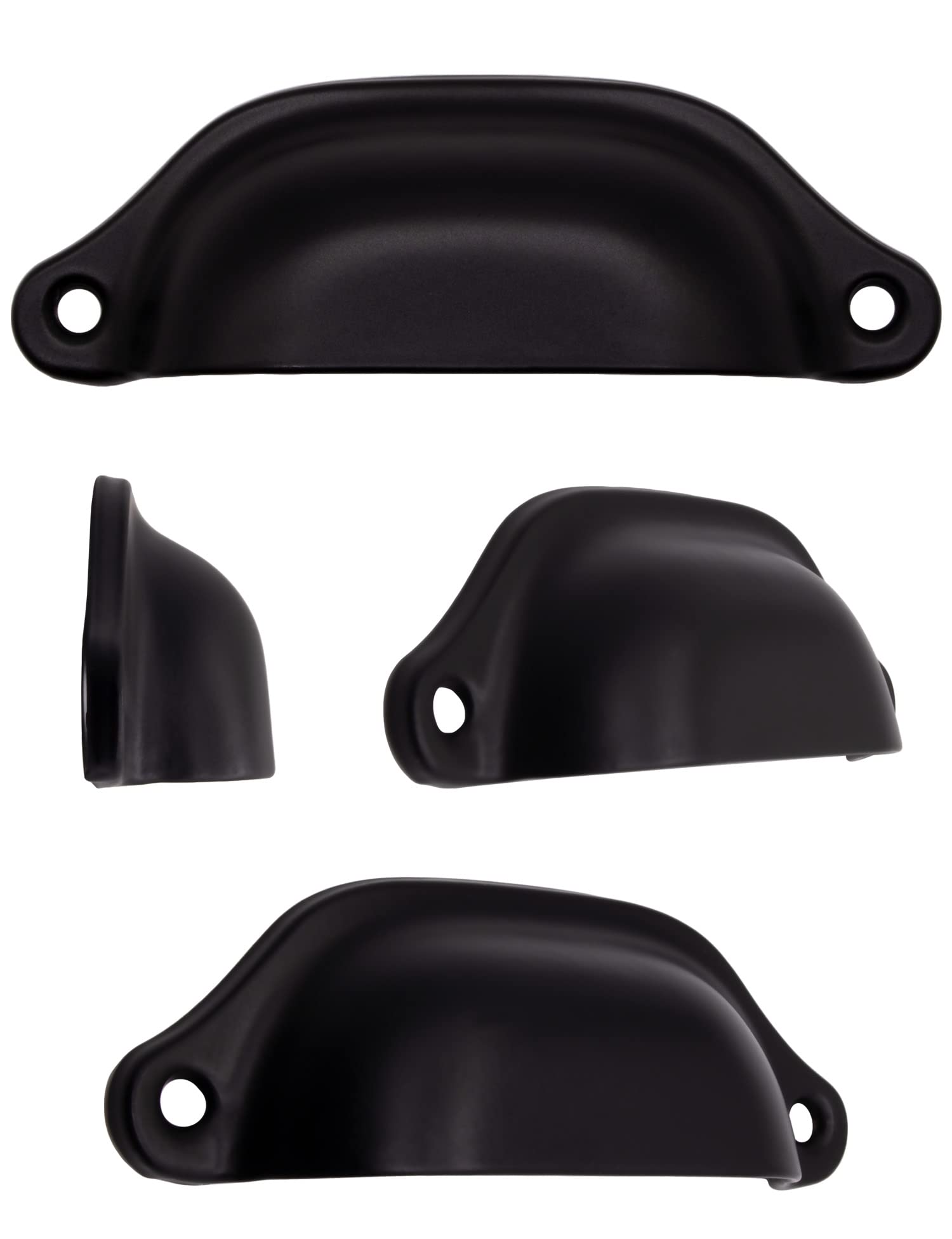 Fuxxer® - Set di 10 maniglie per cassetti antiche - Design retrò - Maniglie per credenze, credenze, cassettiere, stile casa di campagna, 98 x 32 mm, colore: nero