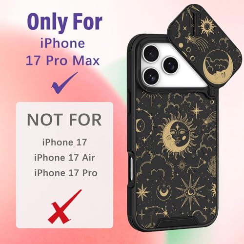 Image of Funermei for iPhone 17 Pro Max Case - Women Girls Cute Phone Cover Pretty Girly Aesthetic Black Butterfly Unique Design with Slide Camera Cover and Dual Protection Funda for iPhone 17 Pro Max Case