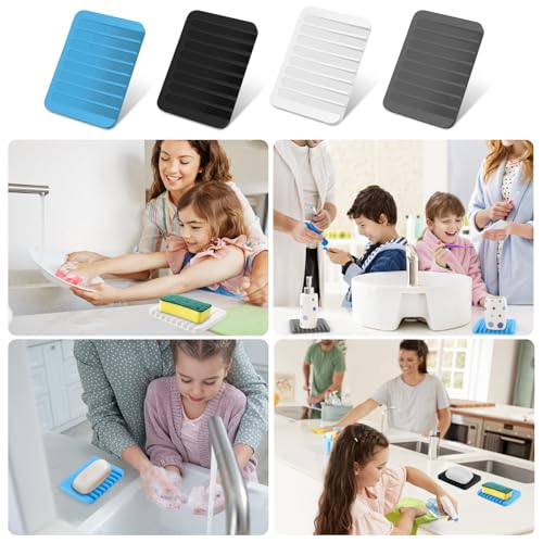 Porte-Savon Silicone Anti-Dérapant 4P Blanc KILDOWS