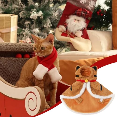 Disfraz de tigre para gato y capa de invierno con capucha para mascotas 5
