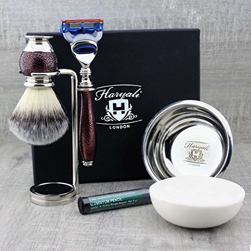 Buy Haryali London 6 Pc Mens Shaving Kit 5 Edge Razor With Synthetic