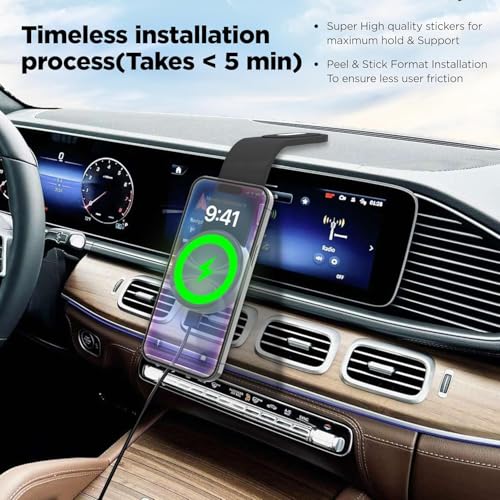 Image of Car Mount Wireless Charger Powerful Magnetic Hold Compatible with All iPhones, Android Flexible & Bendable Mobile Stand & Fast Charger