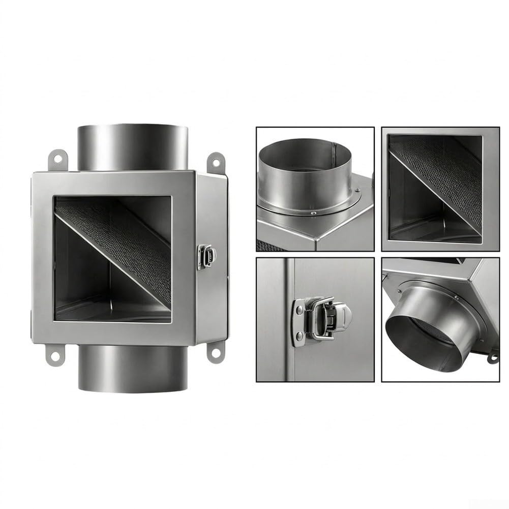 für fussel fänger Metall 95mm Rohr Anschluss Lüftung für fussel(Silver Gray)