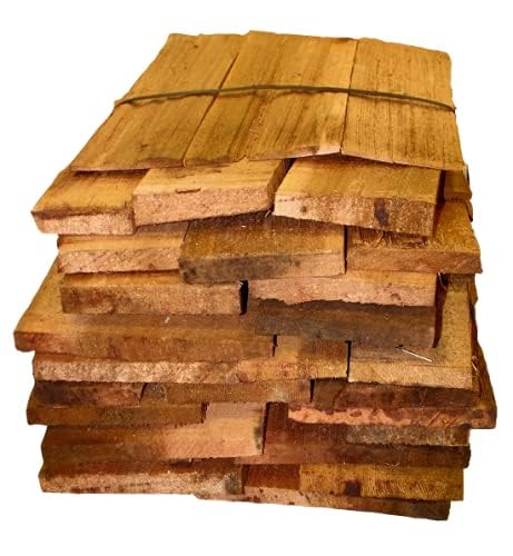 24"" x 3/4"" Western Red Cedar #1 Grade Heavy Handsplit Shakes, Light to Medium-dark Yellow, 24HECS