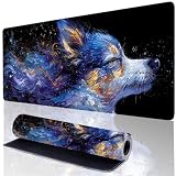 Blu Tappetino Mouse XXL 700 x 400 mm, Gaming Tappetino Scrivania Cane Mouse Pad con Impermeabile Base in Gomma Antiscivolo, Bordi Cuciti Extended Sottomano Scrivania per Ufficio e Home, Regalo 28-P