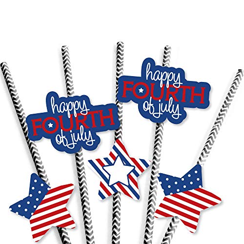 Decoración de Pitillos de Papel 4th of July Set 24 miniatura 5