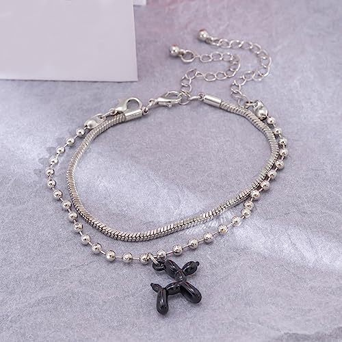 Kim Carrey Mens Bracelet, Stainless Steel Bracelets For Men, Durable Waterproof Cuffs Bracelet For Men (2 Pieces Black Dog) #TOP1