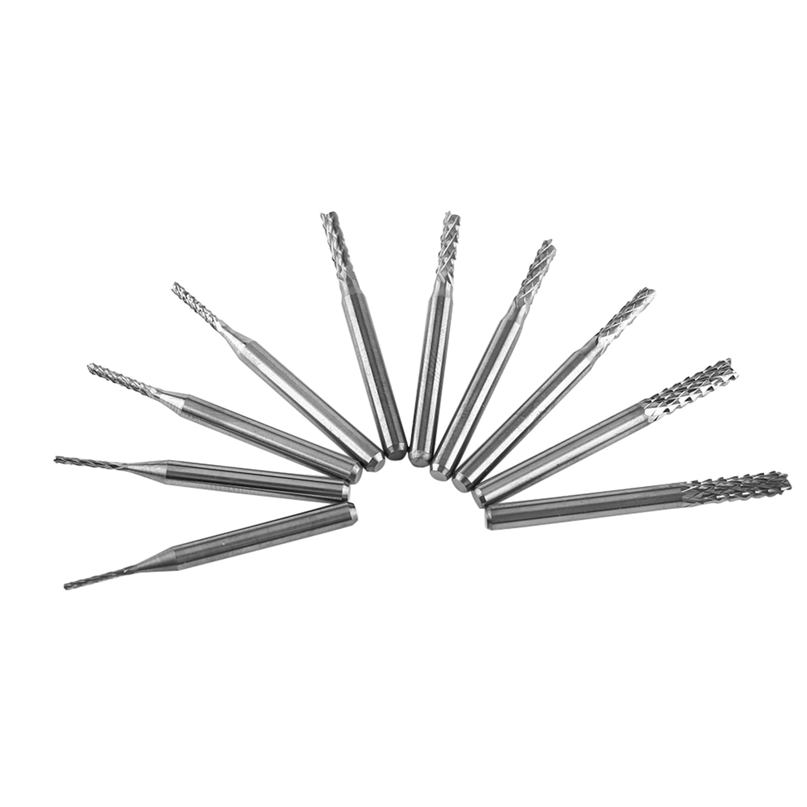 Tungsten Carbide End Mill Engraving Bits 10 Piece Professional Grade Milling Cutting Edges Set