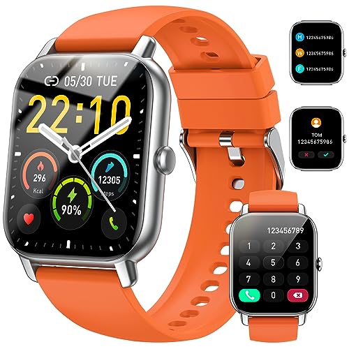 Reloj Inteligente Hombre Mujer, 1.85 Smartwatch Llamadas Bluetooth Con Podómetro Pulsómetro Monitor De Sueño, 110 Modos Deportivos Impermeable Ip68 Pulsera Actividad Para Android Ios, Naranja Reloj Inteligente Hombre Mujer, 1.85 Smartwatch Llamadas Bluetooth Con Podómetro Pulsómetro Monitor De Sueño, 110 Modos Deportivos Impermeable Ip68 Pulsera Actividad Para Android Ios, Naranja