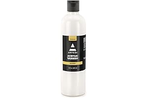ARTEZA 4K Magic Fluid Varnish: Acrylic Varnish 12oz/355ml, UV-Protective, Glossy Finish for...