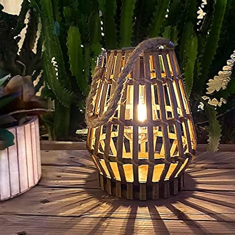 Larekook Bamboo Solar Lantern for Outdoor Use Cover