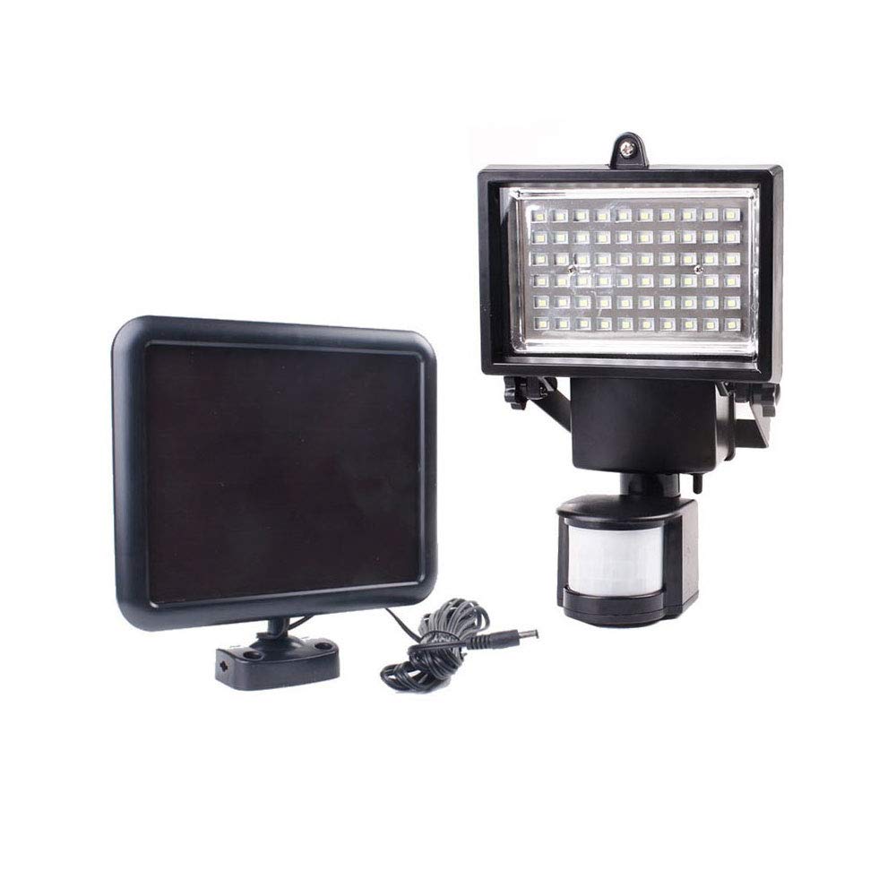 Solar Motion Sensor Light Ultra Bright,Security Light High Effective Charging,Detector Floodlight 60 LED Wide Angle Illumination for Wall Patio Garden Landscape Deck Shed Lawn 60 LED