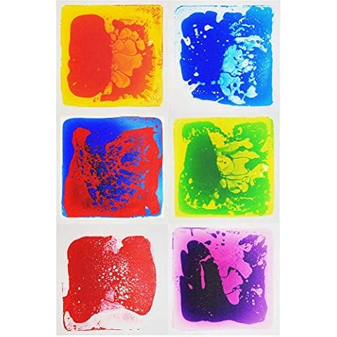 LONGKING 6 Sensory Tiles, 12" x 12" Sensory Floor Tiles, Liquid Floor Tiles, Lava Tiles Cover