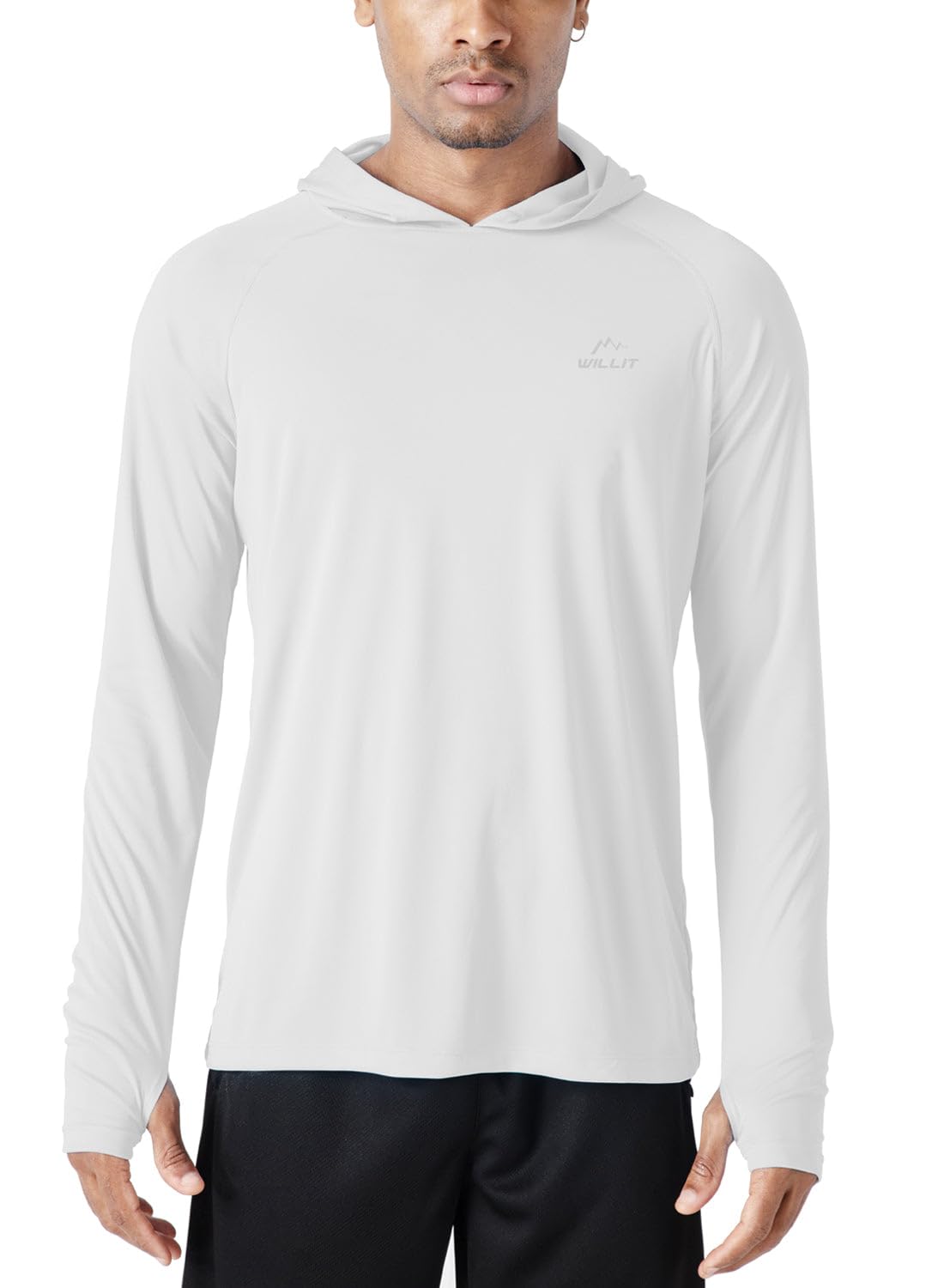 WILLIT Felpa con cappuccio da uomo UPF 50+, protezione solare Rashguard con cappuccio, a maniche lunghe, SPF, pesca all'aperto, corsa, escursionismo