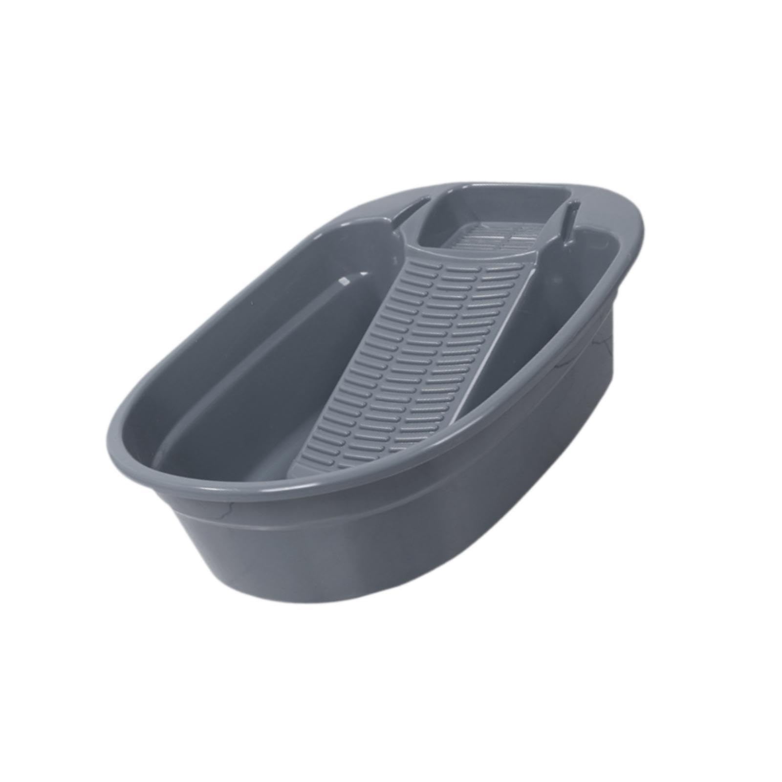 Waschbrettbecken Waschschüssel mit Eingebautem Waschbrett Wäschekübel aus Hochwertigem Leicht zu Tragen für Reisen Picknick Haushalt, tiefgrau