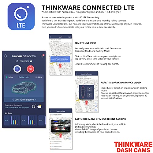 Thinkware T700 Dash Cam Full HD 1080p - Front and Rear Car Dash Camera with Built-in Wi-fi, 4G LTE Connectivity, Super… - Image 5