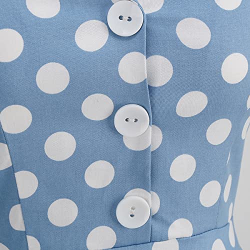 Image of 1950s Dresses for Women Vintage Retro Cocktail Party Swing Dresses Halter Floral Rockabilly 50s Polka Dot Pin up Dress