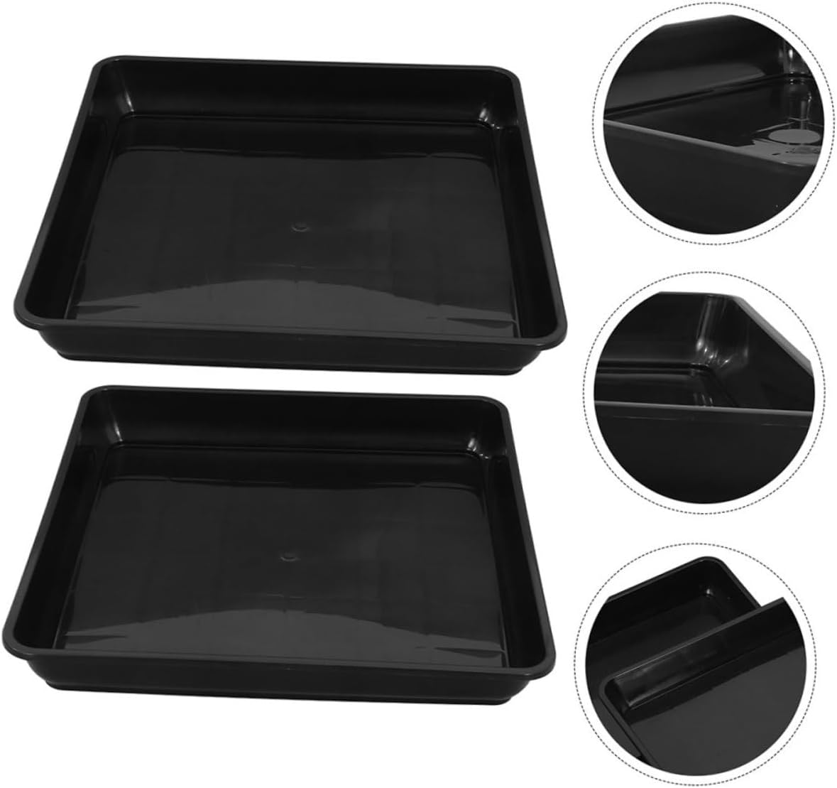 6pcs Square Plant Saucer Heavy Duty Plastic Drip Tray for Use Durable Water Catcher for Flower Pots for Garden and Balcony Setup