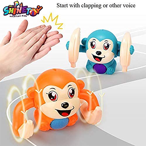 Image of SHINETOY Rolling Banana Monkey Toys with Voice /Touch Sensor On Dancing Monkey Dancing Toy for Kids Rolling Electric Monkey for Children Doll Tumble Monkey Toy with Sound - Multi Color