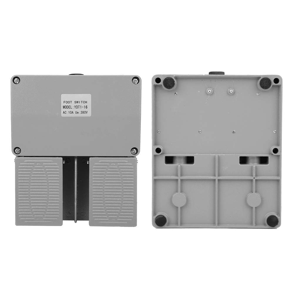 Interruptor de Pedal Doble 380VAC 10A de Superficie Lisa para Tornos Taladros de Columna y Punzonadoras