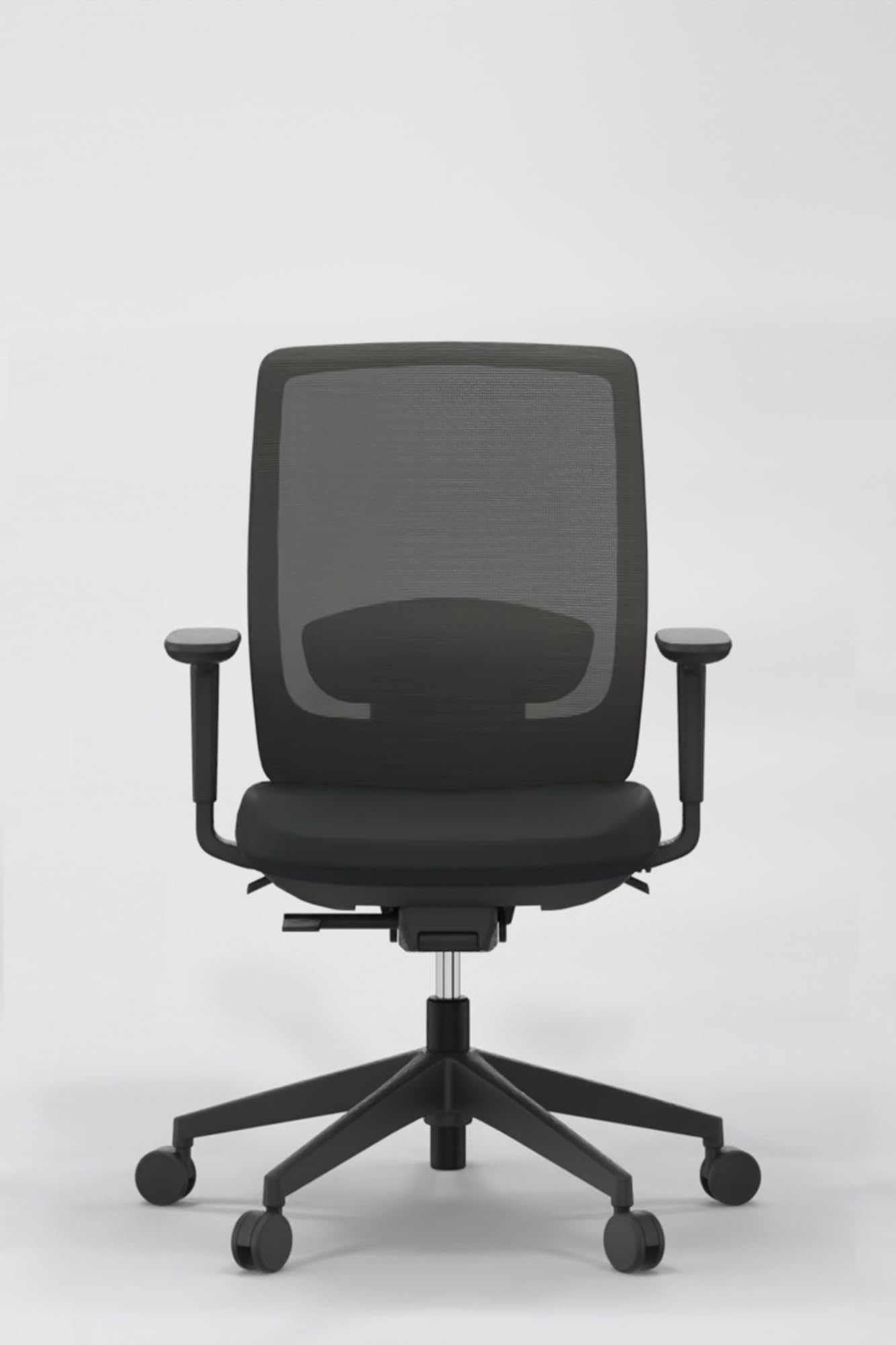 Silla de oficina profesional Actiu Trim Carbon Black malla Hasta 150 kg y uso de hasta 24 horas | Respaldo regulable en altura y asiento en profundidad | Top Ergonomía y Salud (Brazos 2D, Sin cabezal)