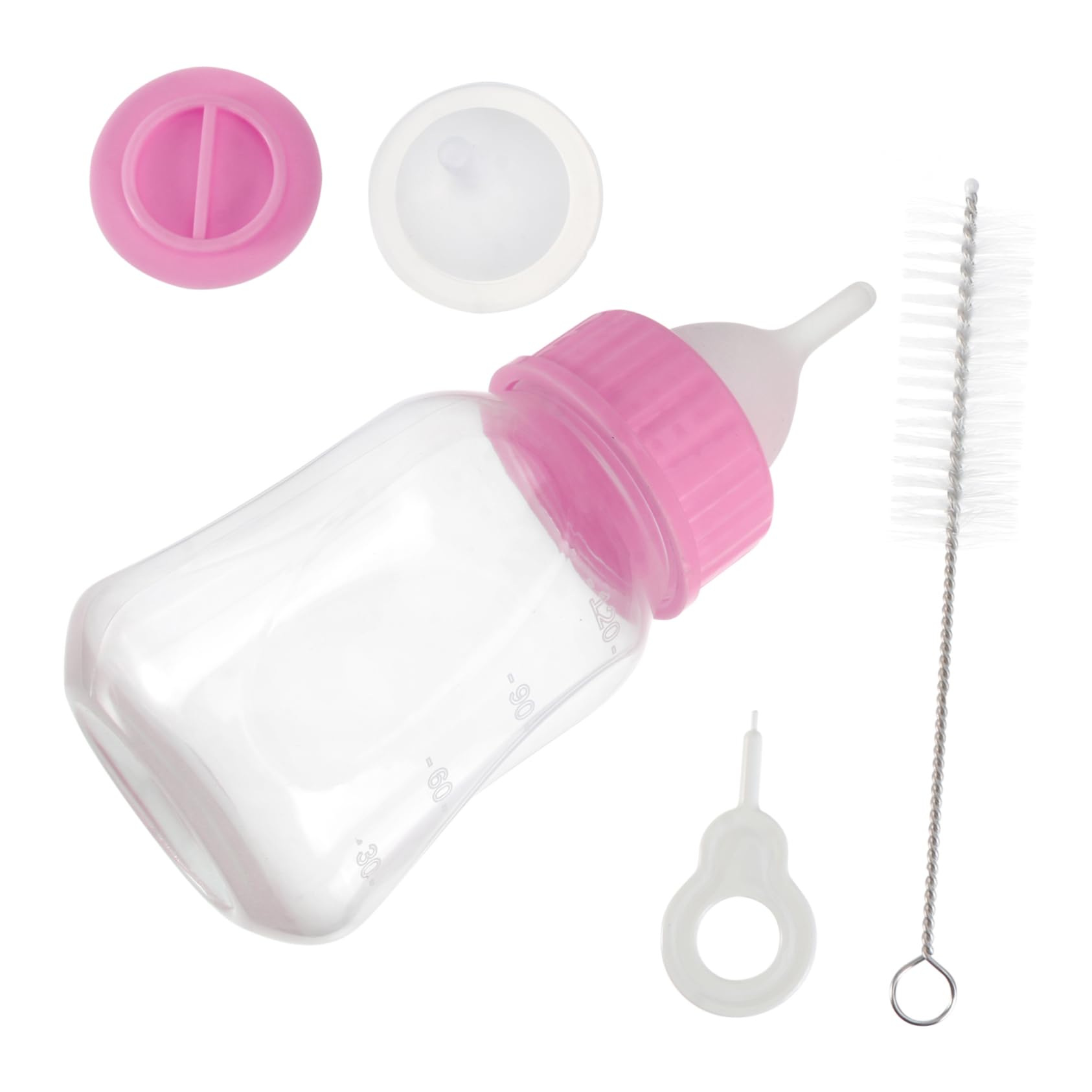 BESTonZON Pet Feeding Bottles Set Kitten Feeding Bottles for Baby Animals Cleaning Brush for Pet