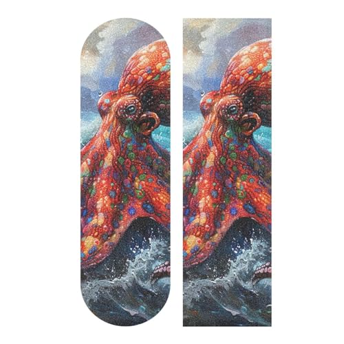 SDMKA Red Octopus Skateboard Grip Tape 9