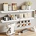 Fixwal 15.8in Floating Shelves, Rustic Wood Finish Wall Shelves Set of 4, Shelves for Wall Decor, with Invisible Brackets for Bathroom, Living Room,Bedroom and Kitchen(White)