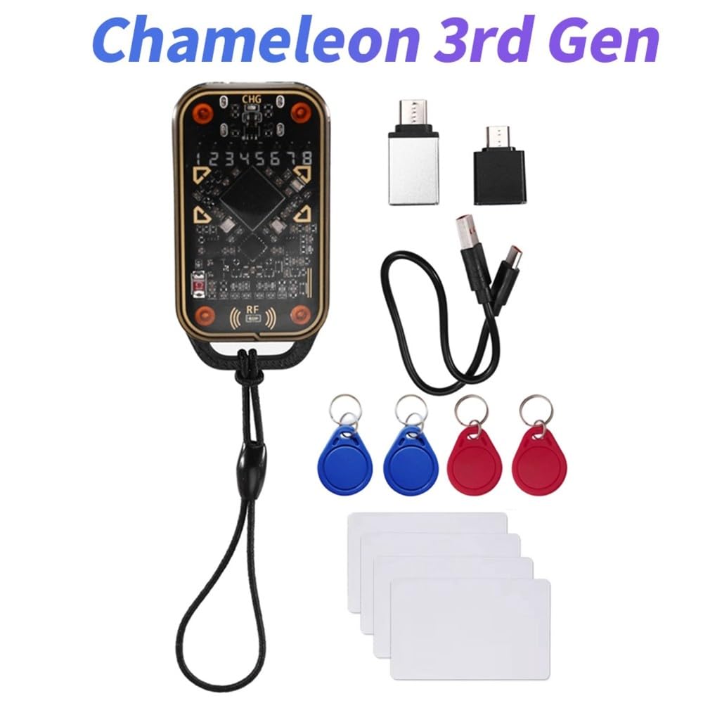 Émulateur de Carte à Puce RFID Chameleon Ultra V3.0, Lecteur/Graveur NFC 125 KHz 13,56 MHz, Copieur D'Étiquettes IC D'Identification + Porte-Clés/Carte CUID 4XUID