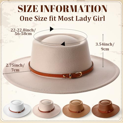 Sombrero de fieltro vintage para mujer con ala ancha miniatura 2