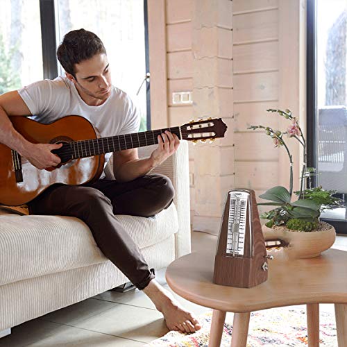 Mechanical Metronome Wood Grained Loud Sound/High Precision/No Batteries Needed/For Piano/Guitar/Violin/Drum And Other Instruments (Tower Design) #TOP6