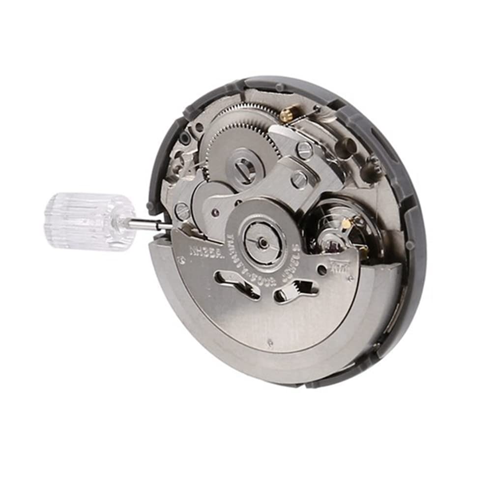 Orton NH35 NH35A Uhrwerk Hohe Genauigkeit Mechanische Uhr Bewegung Datum bei 3 Datumsrad 24 Juwelen Automatische Selbstaufzug, Silberfarben und Weiß