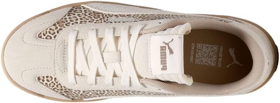 PUMA Womens Club 5V5 Animal Print Lace Up Sneakers Shoes Casual - White
