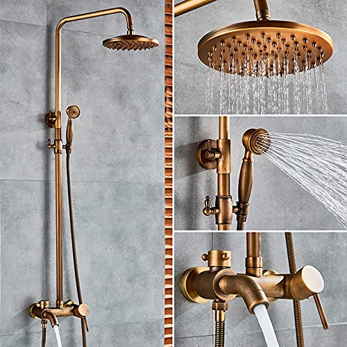 Robinet de douche avec tête de douche 8 pouces et douchette en laiton pour salle de bain