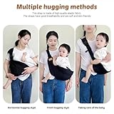 Tyafzzn Babytragetuch, Babytrage Seitlich, Hüfttrage für Neugeborene Kleinkinder, Leichte Babytrage Neugeborene ab Geburt, Multifunktionale Tragegurt Baby für Babys von 0 bis 36 Monaten (Schwarz)