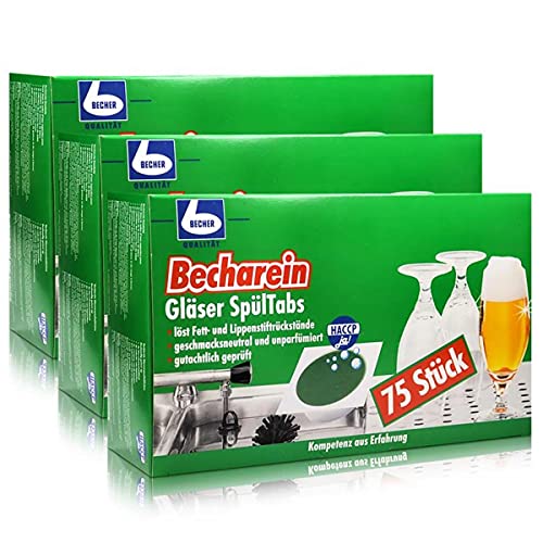 Preisvergleich Produktbild 3x Dr. Becher Becharein Gläser Spültabs 75 Tabs