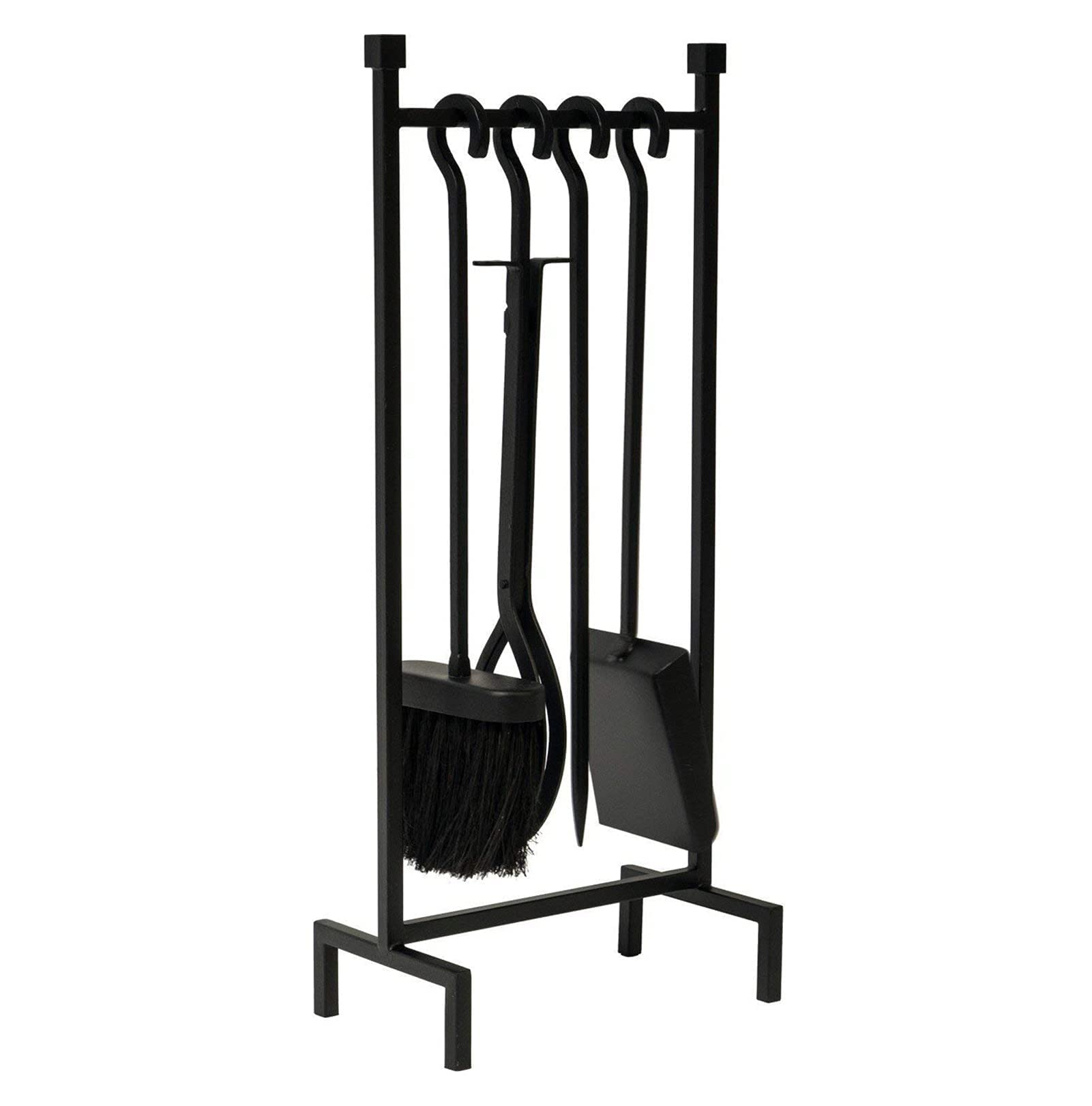 Set di attrezzi per caminetto 5 pezzi set di strumenti per camino con manico nero in ferro battuto grande set di attrezzi per fuoco camino e braciere esterno