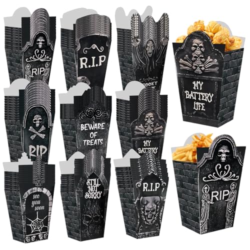 HFYZZ 90 Pcs Mini Tombstone Popcorn Boxes Halloween Party Supplies