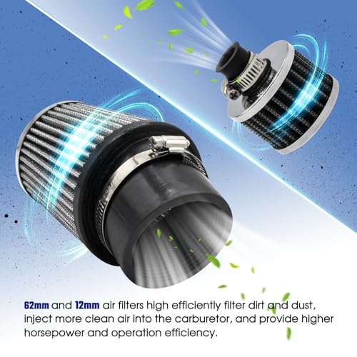 Image of Upgraded Mini Bike Air Filter Adapter Kit for Predator 212cc Coleman CT200U CT200U-EX BT200X KT196 224cc 196cc 6.5hp Honda GX160 GX200 Engine Go Kart Performance Parts