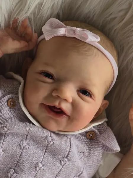 Bambole Reborn Femmina in Tutta In Silicone Morbido 19 Pollici 50 cm, Realistica, con Fascia Rosa, Bambole Neonato Rinato della Vita Reale per Bambini 3+