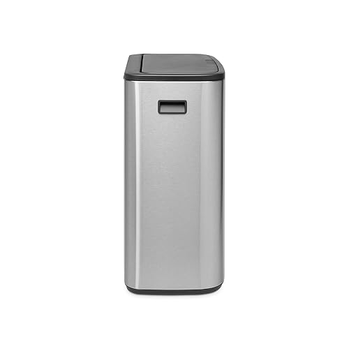Miniatura 3 de Brabantia Bo Touch Top - Cubo de basura de 16 galones (negro mate) suave de apertura y cierre para cocina y reciclaje con compartimento extraíble