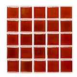 URBN Contemporary Glossy Burgundy Red Iridescent Glass Mosaic Tile for Indoor and Outdoor - Sample Tile (4-1/3 inches x 4-1/3 inches, 0.13 SQ FT)