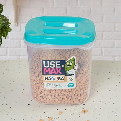 Image of Nayasa Use Max Container (5 Ltrs, 7.5 Ltrs, 10 Ltrs) BPA Free Food Grade Airtight Kitchen Storage Stackable Containers- Set Of 3, Blue