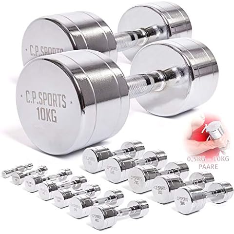 C.P. Sports - Set de Mancuernas cromadas de 0.5 a 10 kg Cover
