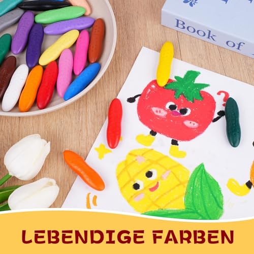 YPLUS Erdnuss Wachsmalstifte für Kleinkinder 1-4, 12 Farben Ungiftig – Ansicht 3