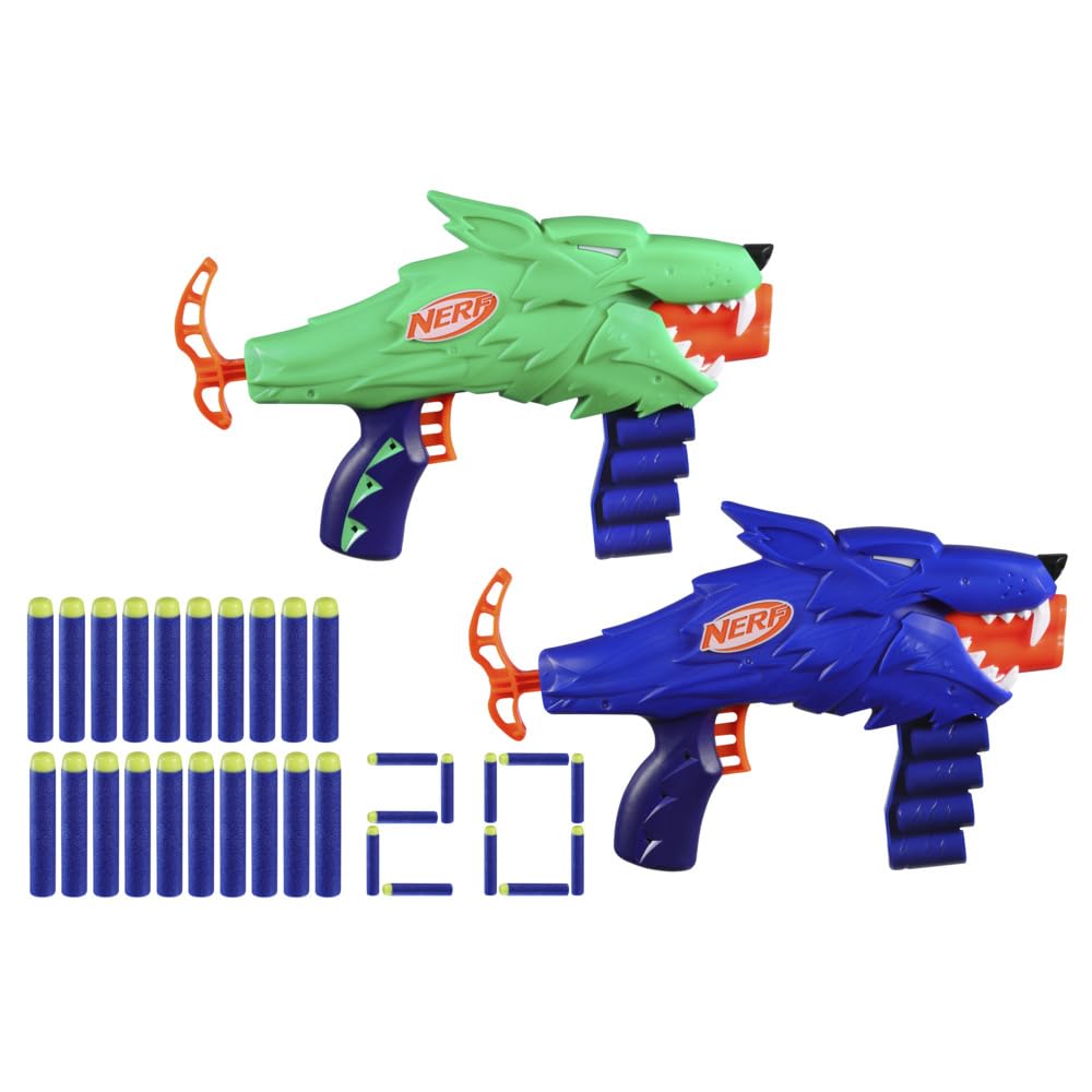 Nerf Wild Wolfpack, Includes 2 Easy Play Nerf Blasters, Wolf Designs, 20 Nerf Elite Darts, Wolf Toys, Ages 6+ (B0D62GR71M) Amazon Price History, Amazon Price Tracker