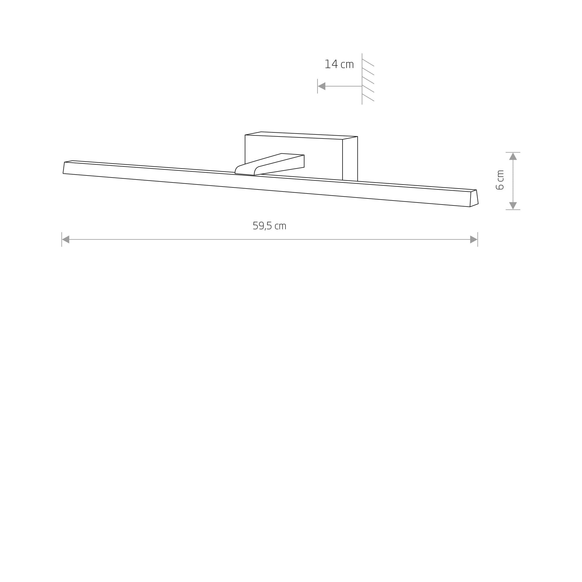 Licht-Erlebnisse LED Bilderleuchte Schwarz 59.5 cm lang warmweiß 3000 K 430 lm Downlight Wandleuchte Wohnzimmer Spiegelleuchte Bilderlampe